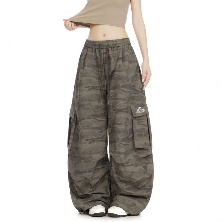 Damen Lässige Cargo-Hose im Camouflage-Design Drune