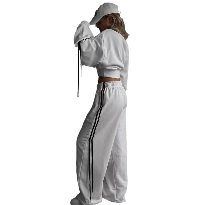 Damen nan weite Relax-Freizeithose mit Tunnelzug, elastischem Komfortbund und seitlichen Ziernähten Drune