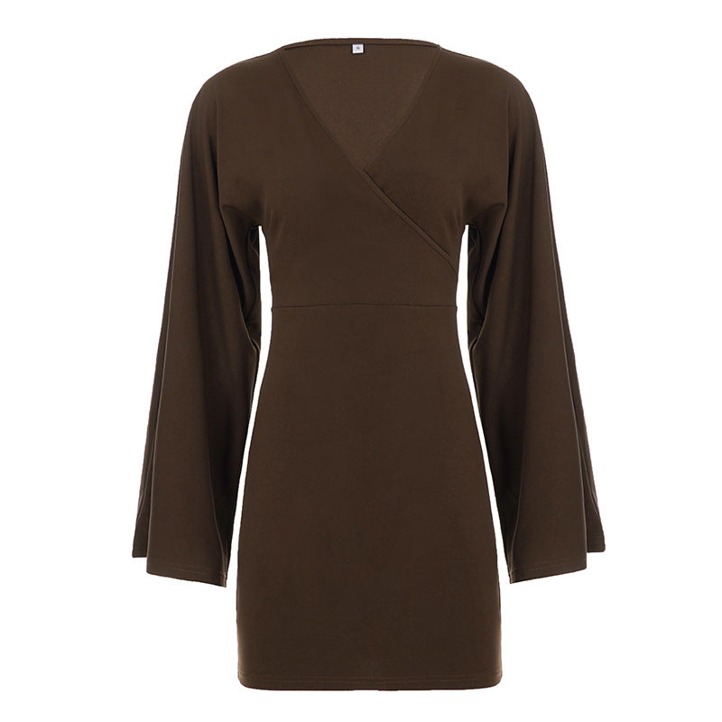 Damen nan Wickel-Minikleid mit Kimonoärmeln, taillierter Miedernaht und stretchigem Jersey Drune