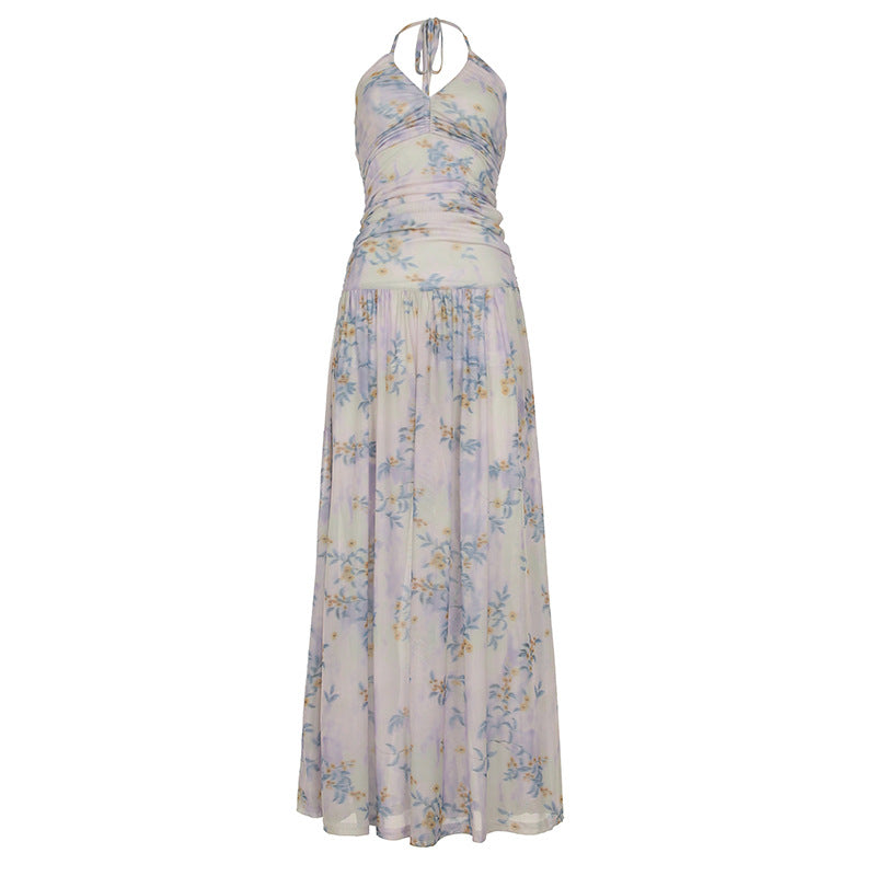 Damen Maxikleid mit floralem Design und eleganter Trägeroptik Drune