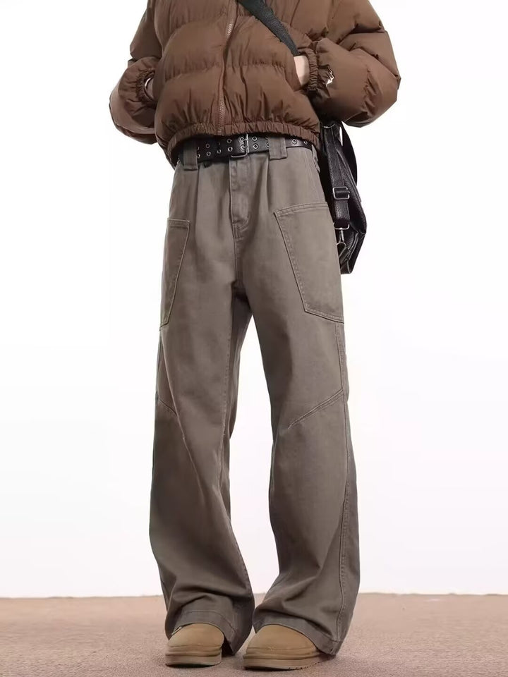Damen Weitgeschnittene High-Waist Cargo-Hose Drune