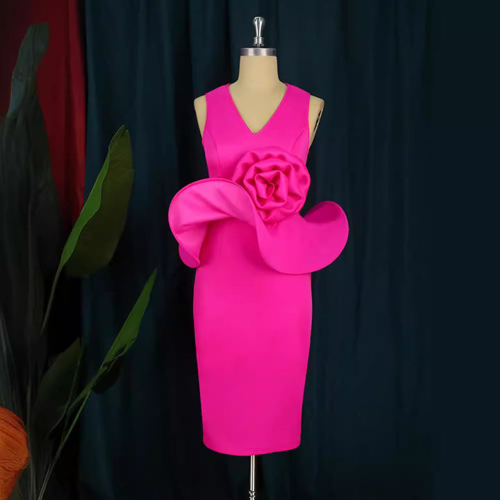 Damen Etuikleid mit einzigartiger Blumenapplikation Drune