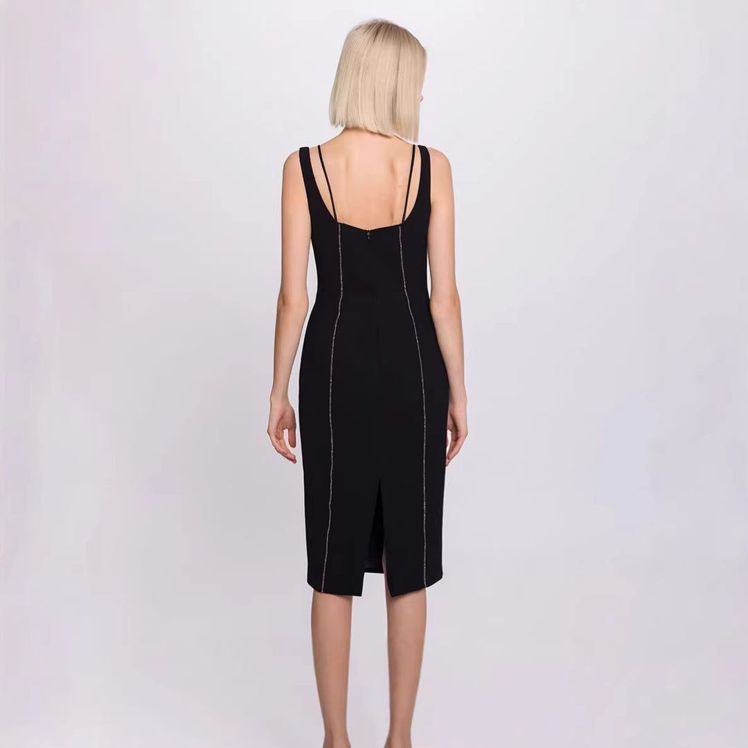 Damen figurbetontes Kleid mit floralem Spitzenbesatz und elegantem Schnürdetail Drune
