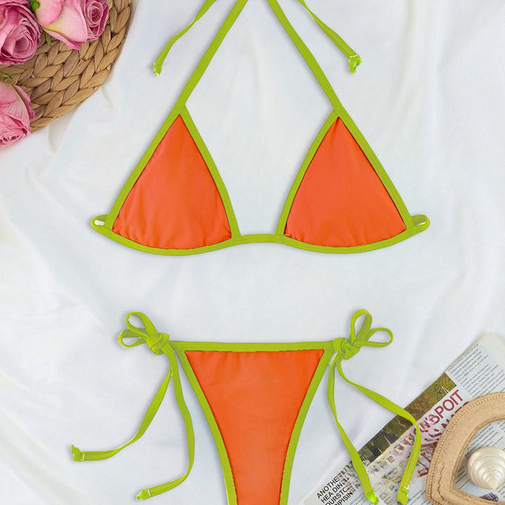 Damen Triangel-Bikini-Set mit individuell anpassbarem Kordelzug Drune