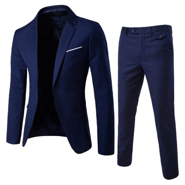 Herren Zweiteiliger Slim-Fit Anzugset mit tailliertem Sakko und schmaler Anzughose Drune
