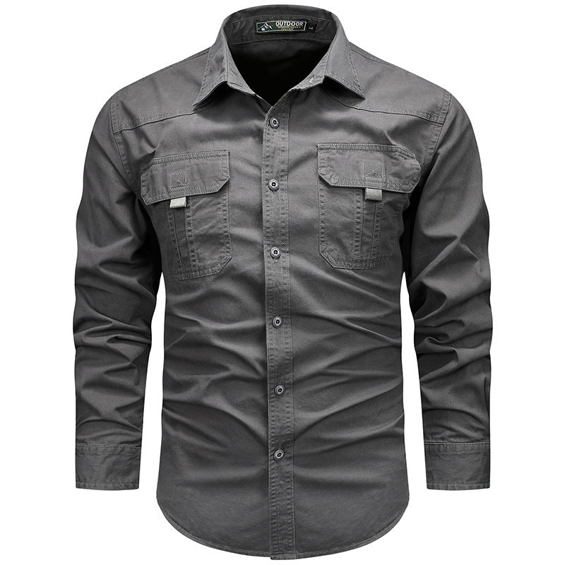 Herren Funktionales Langarmhemd mit Taschen Drune