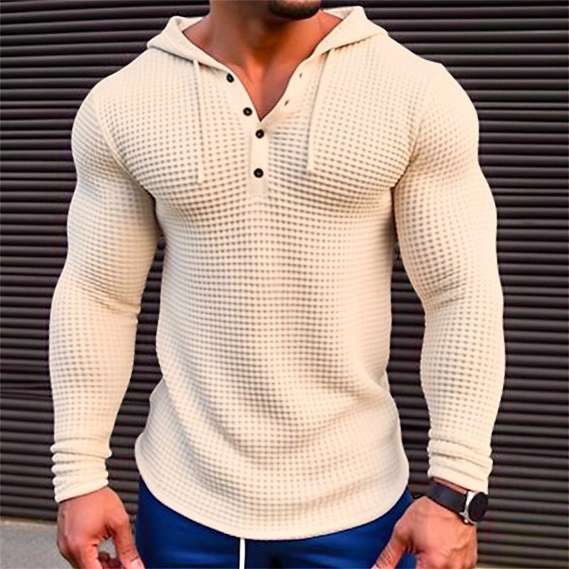 Herren Hoodie mit strukturiertem Design und Kragen Drune