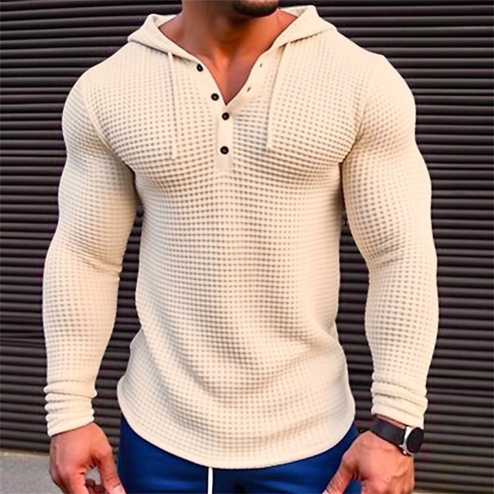 Herren Hoodie mit strukturiertem Design und Kragen Drune