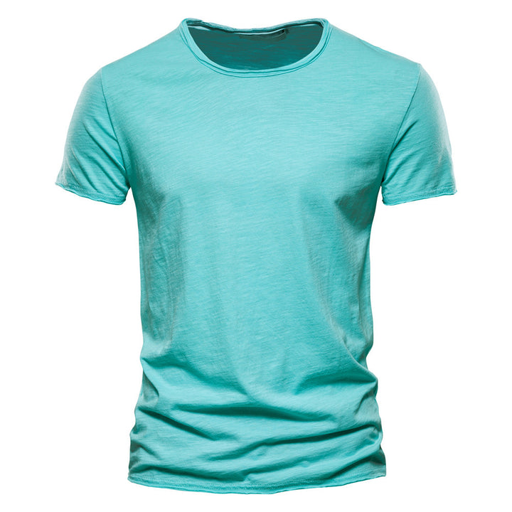 Herren nan leichtes Baumwolljersey Kurzarmshirt mit V-Ausschnitt und schmaler Passform Drune