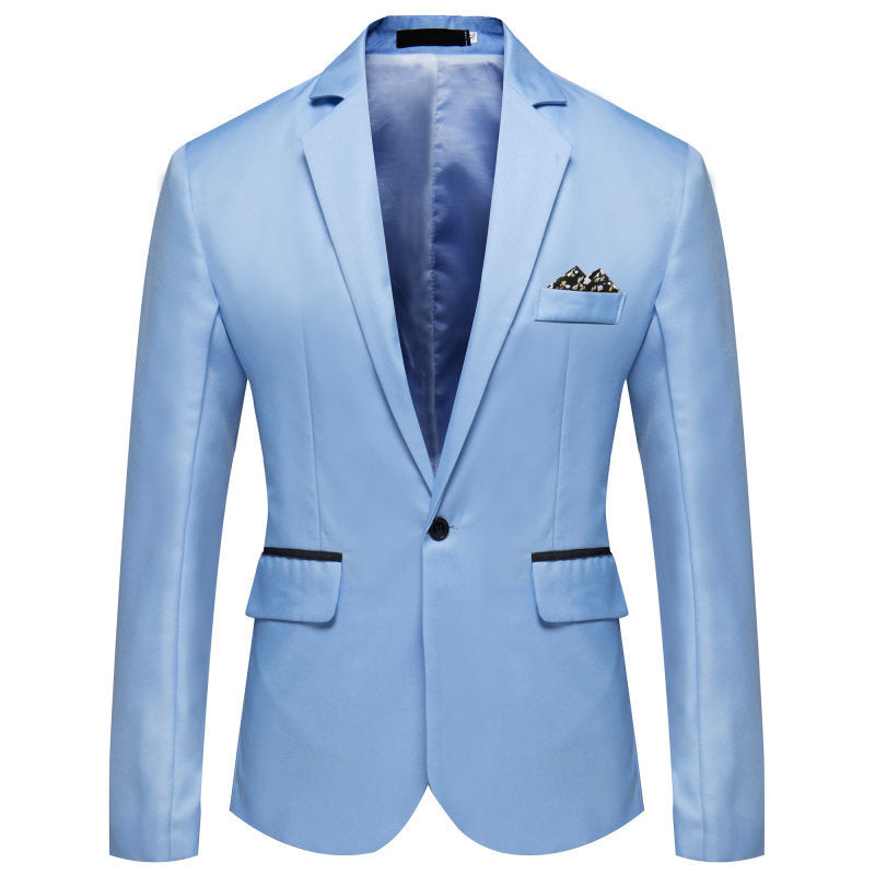 Herren Slim-Fit Smoking-Sakko mit Ein-Knopf‑Verschluss und kontrastierten Pattentaschen Drune