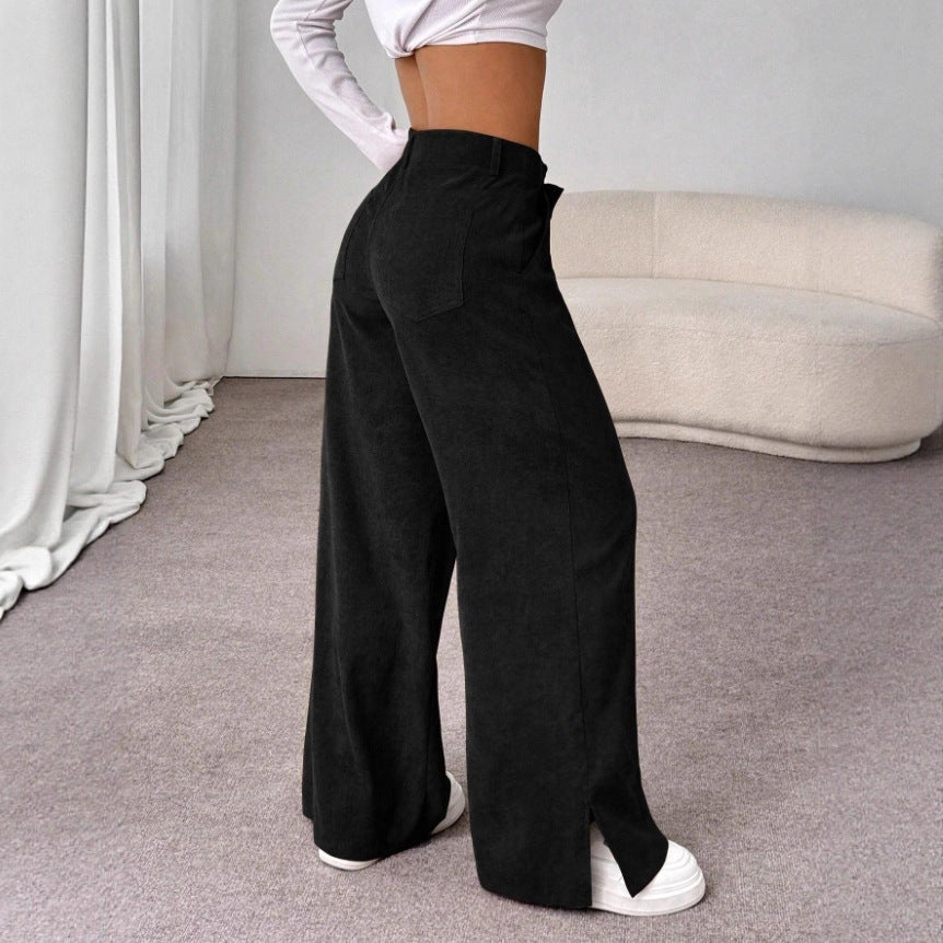 Damen Weite High-Waist Hose Drune