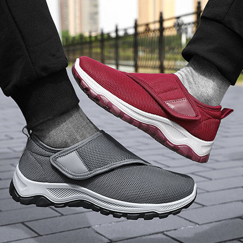 Herren nan atmungsaktiver Slip-On Mesh-Sneaker mit Klettverschluss, gepolsterter Komfortsohle und rutschfester Profilsohle Drune