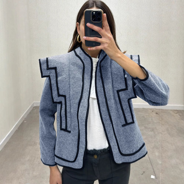Damen Modische Jacke mit geometrischem Schnitt und besonderen Akzenten Drune