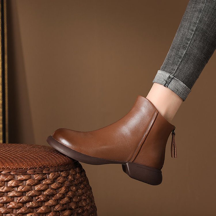 Damen Elegante Ankle Boots mit Reißverschluss Drune