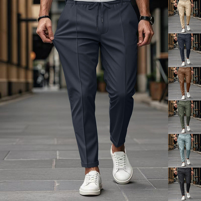 Herren elegante Chinohose mit dehnbarem Bund und seitlichen Taschen Drune