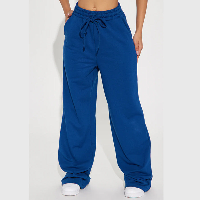 Damen weite Sweatpants mit elastischem Bund und Kordelzug Drune