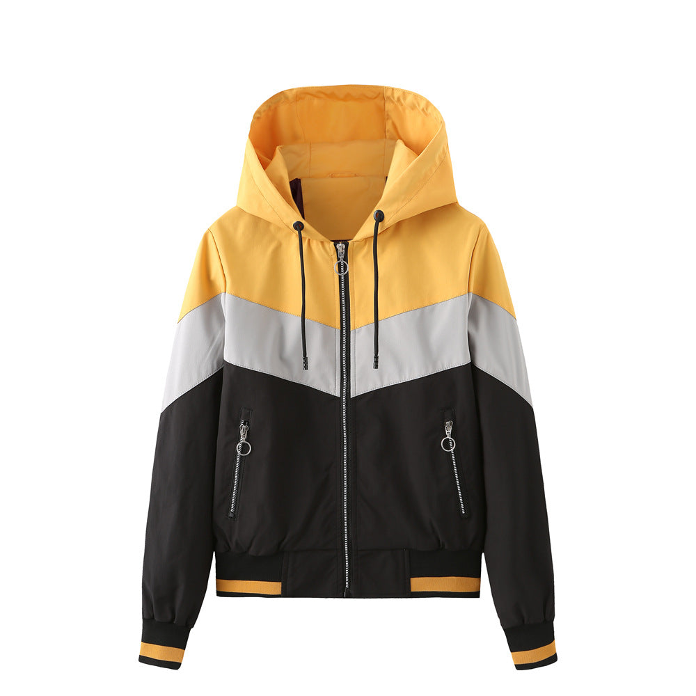 Damen sportliche Windbreaker-Jacke mit praktischen Reißverschlusstaschen Drune