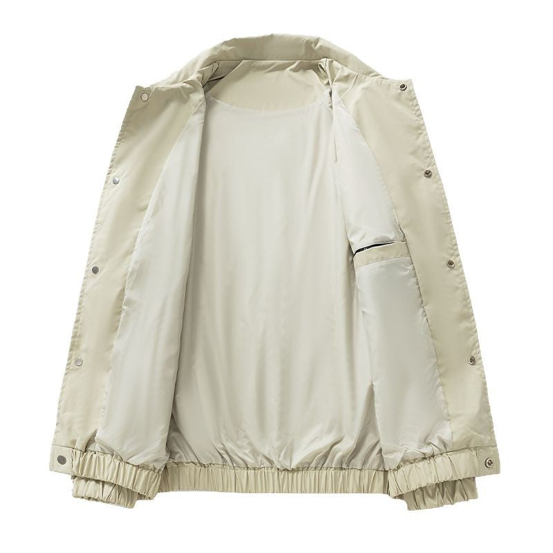 Herren Leichte Utility-Coachjacke mit Druckknopfverschluss, Ärmel-Reißverschluss & elastischem Saum Drune