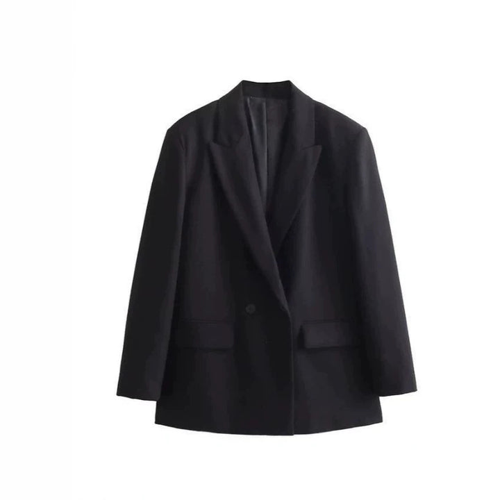 Damen Doppelreihiger Boxy-Blazer mit kastiger Silhouette und Reverskragen Drune