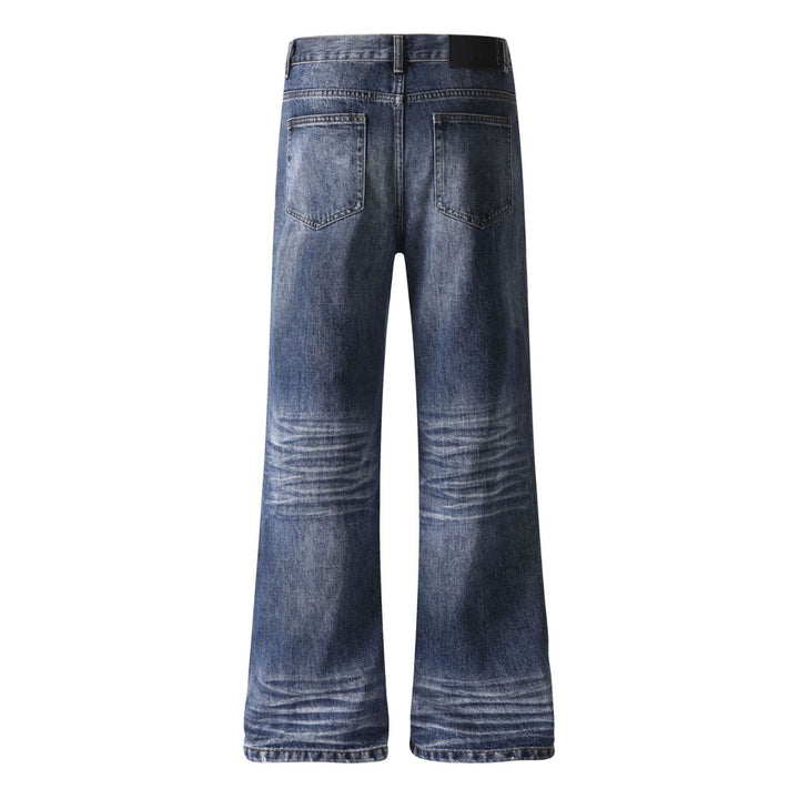 Damen weite Cropped-Jeans mit hoher Taille und Used-Effekt Drune