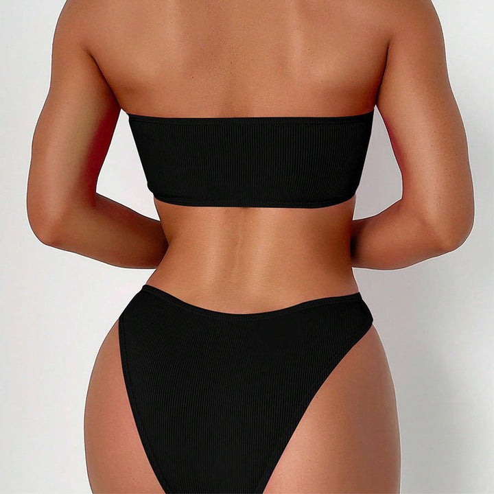 Damen Bandeau-Bikini Set mit raffiniertem Rippendesign Drune