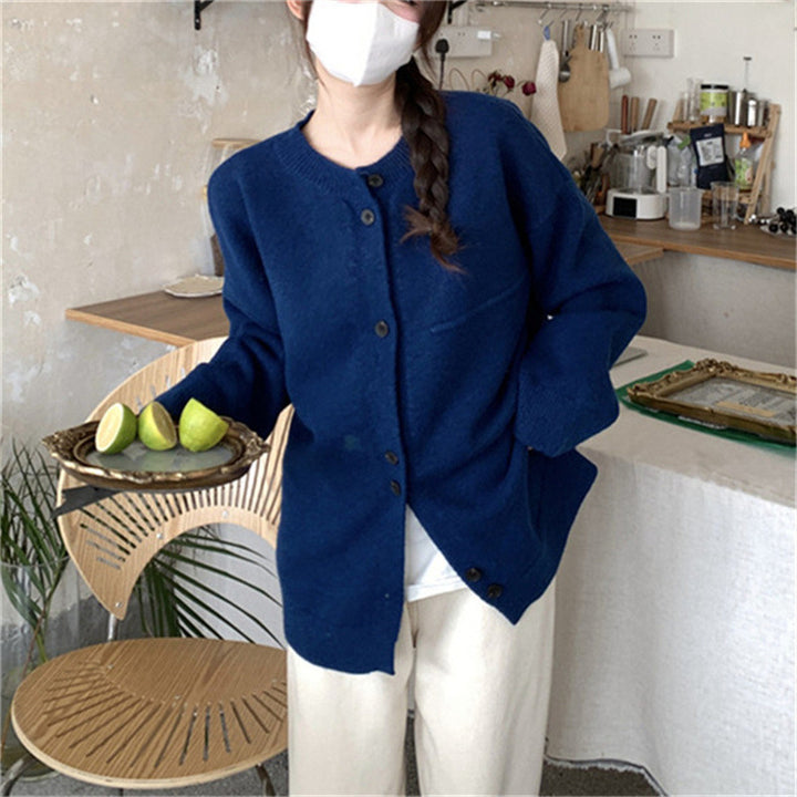 Damen lässiger Strickcardigan mit feiner Textur und praktischen Knopfdetails Drune