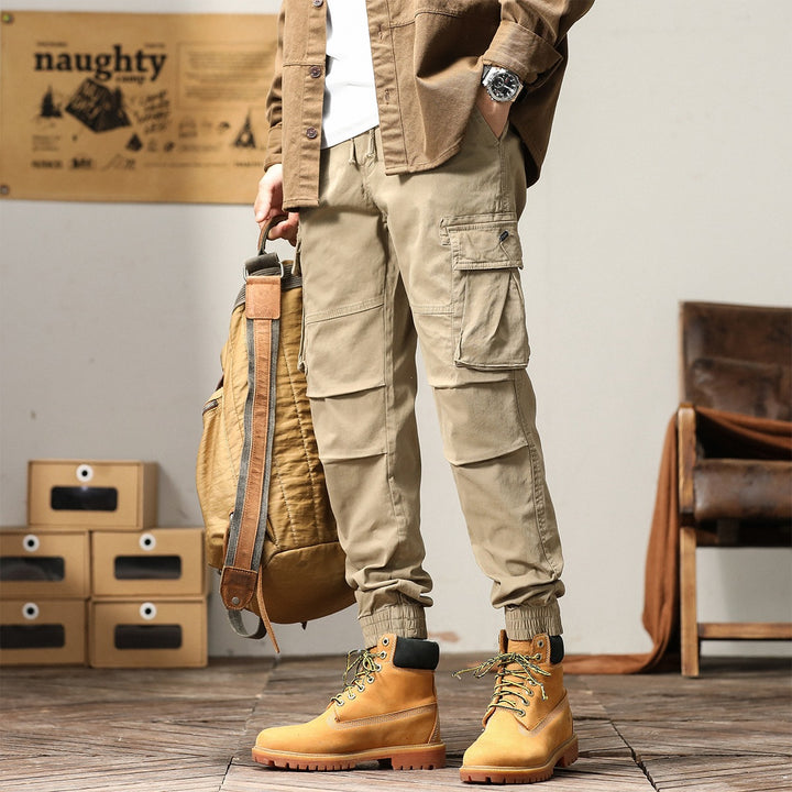 Herren Utility-Cargo-Jogginghose mit Tunnelzug, Multifunktionstaschen und elastischen Bündchen Drune