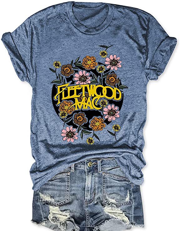 Frauen Vintage Band Grafik T-Shirt Drune