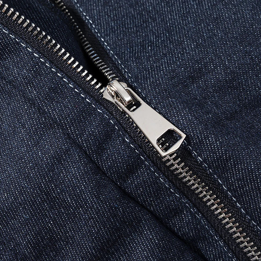 Damen nan Utility-Jeansjacke mit taillierten Abnähern, verdeckter Druckknopfleiste und aufgesetzten Brustklappen Drune