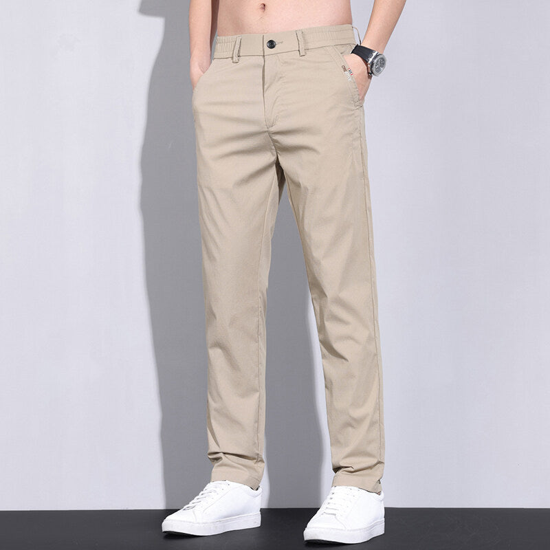 Herren modische Chino-Hose mit elastischem Bund und praktischen Seitentaschen Drune
