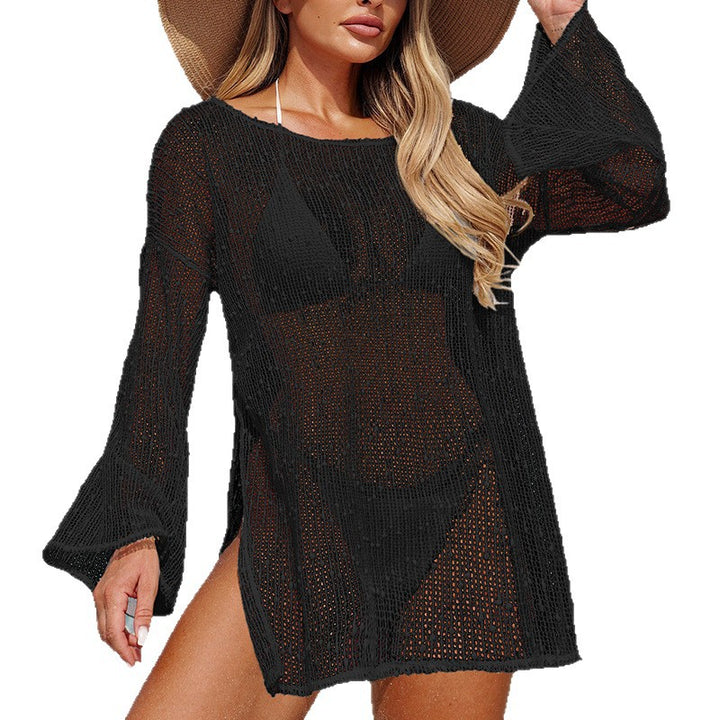Damen transparente Strandbluse mit funkelndem Effekt Drune