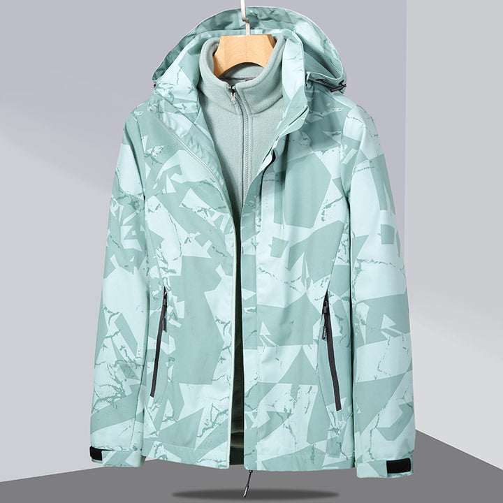 Damen zweilagige Softshelljacke mit abnehmbarer Fleece-Innenjacke und Kapuze Drune