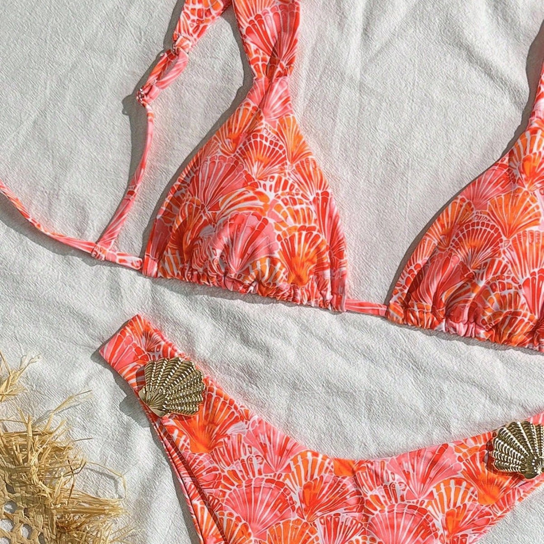 Damen Triangel-Bikini mit modischem Muschel-Design Drune