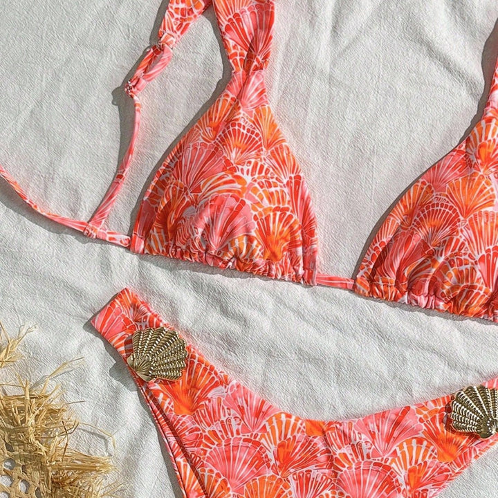 Damen Triangel-Bikini mit modischem Muschel-Design Drune