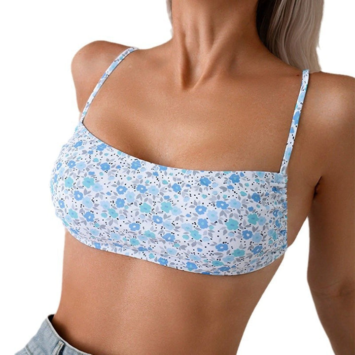 Damen Bandeau-Bikini-Oberteil mit fröhlichem Blumenmuster Drune