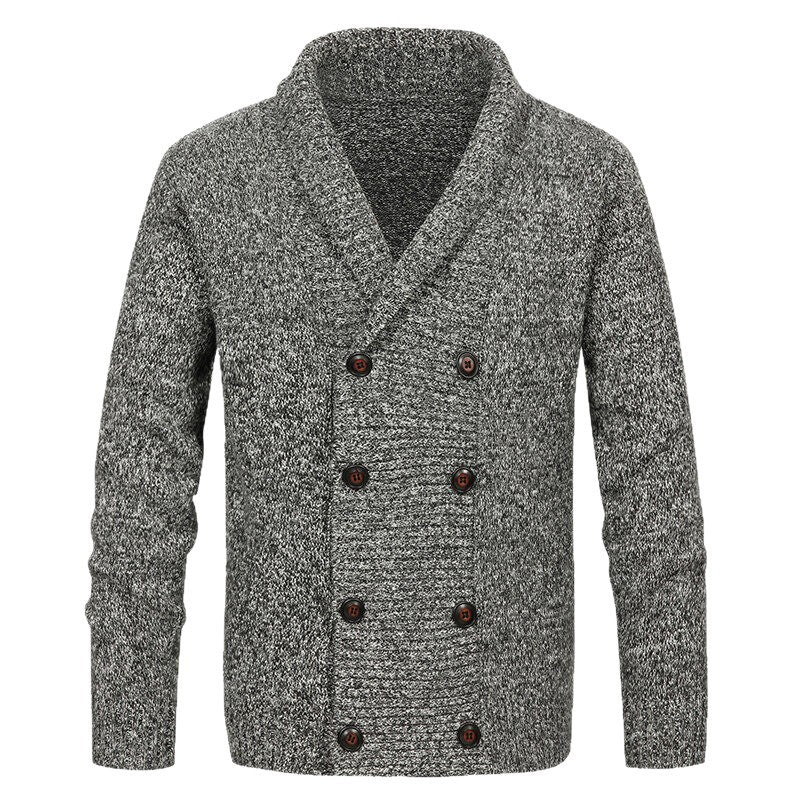 Herren nan Strickjacke mit Schalkragen und doppelter Knopfleiste Drune
