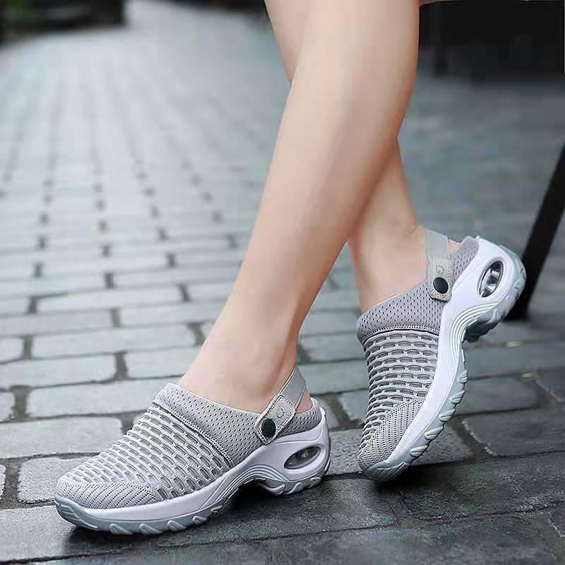 Damen Atmungsaktive Strick-Clogs mit verstellbarem Fersenriemen und stoßdämpfender Komfortsohle Drune