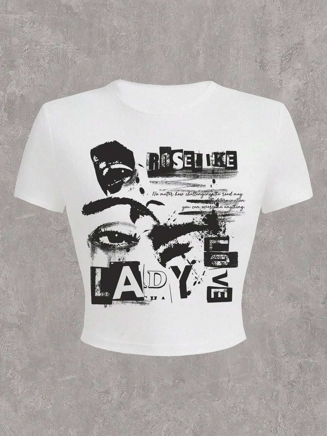 Damen Crop-Top mit auffälligem Schriftzug Drune