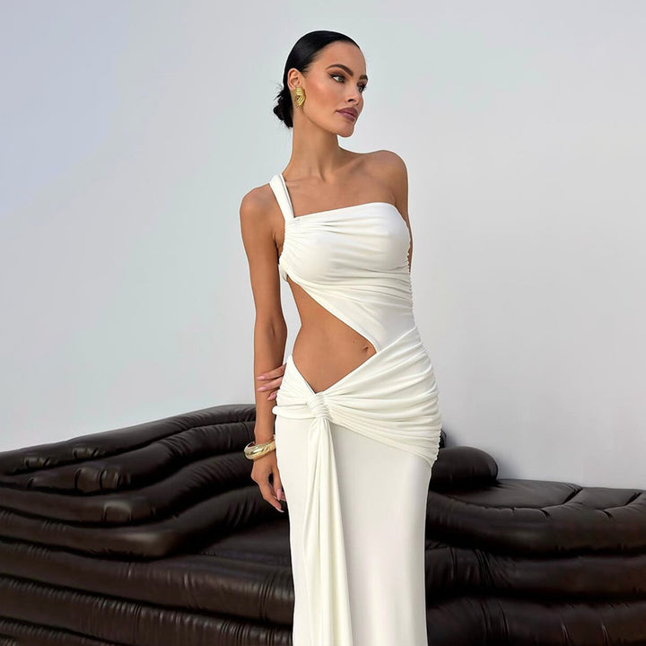 Damen Elegantes Wickelkleid mit asymmetrischem Schnitt und raffiniertem Cut-Out Drune