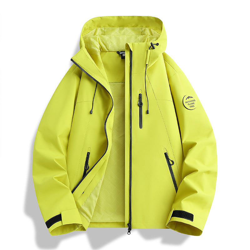 Damen Leichte wasserdichte Kapuzenjacke mit Teddy‑Charm und verdeckten Reißverschlusstaschen Drune