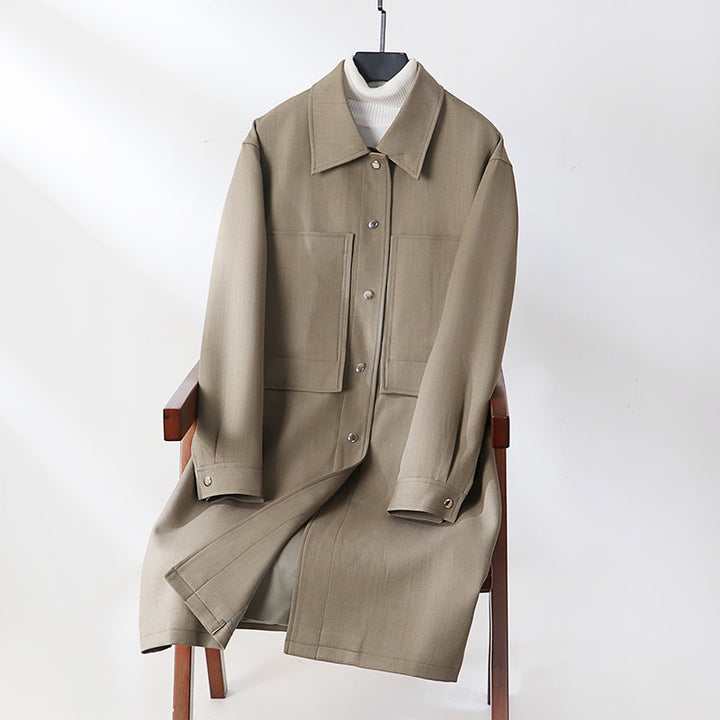 Herren Leichter Mantel im Overshirt‑Stil mit aufgesetzten Taschen Drune