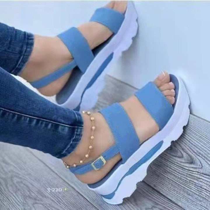 Damen Wedge-Sandalen mit komfortablem Fußbett und verstellbarem Riemendesign Drune