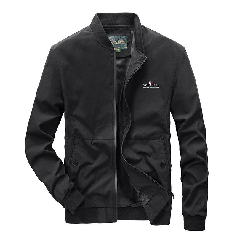 Herren Leichter Bomberblouson im urban-minimalistischen Stil mit Rippbündchen und Reißverschluss Drune
