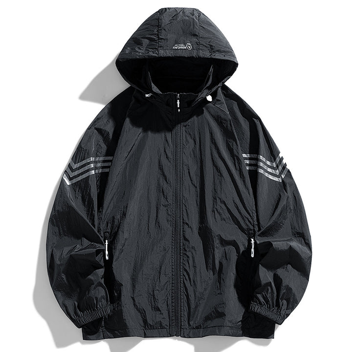 Herren Leichte Windbreakerjacke mit Kapuze und praktischen Taschen Drune