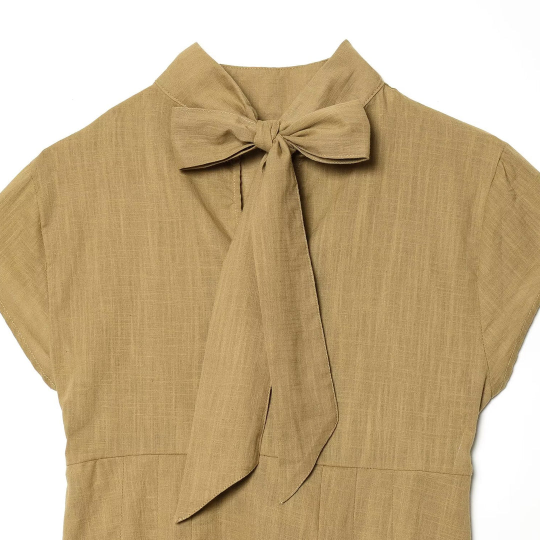 Damen Blusenshirt mit elegantem Stehkragen und plissierten Details Drune