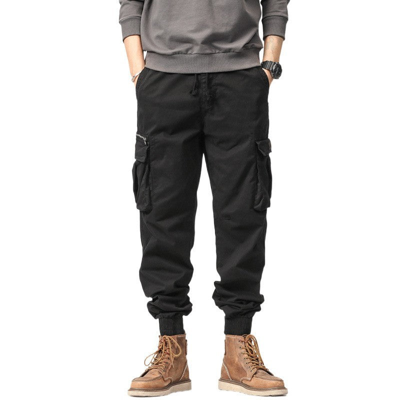 Herren Cargo-Joggerhose aus Baumwollmix mit Elastischem Tunnelzugbund und Multifach‑Taschen Drune