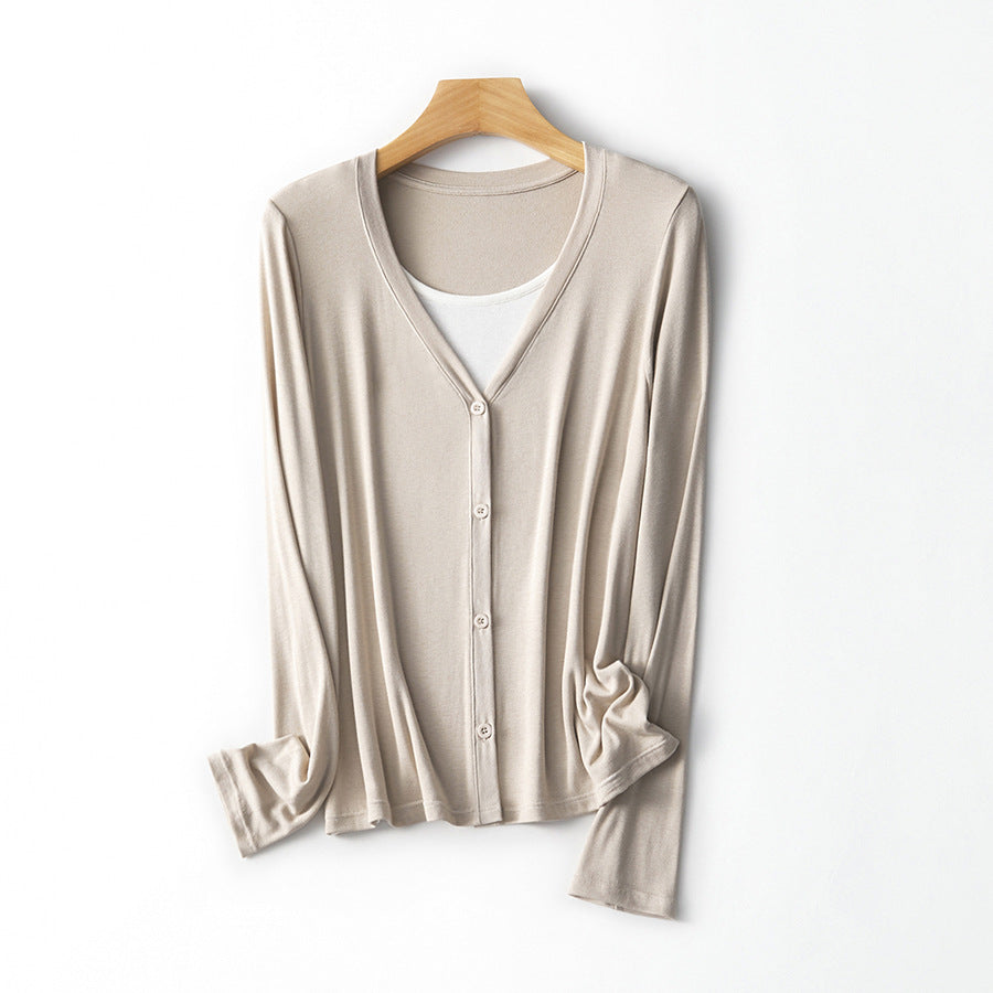Damen Leichtgewicht Langarm Button-Up Cardigan Drune