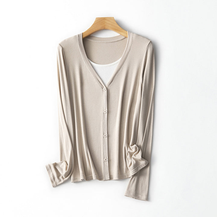 Damen Leichtgewicht Langarm Button-Up Cardigan Drune