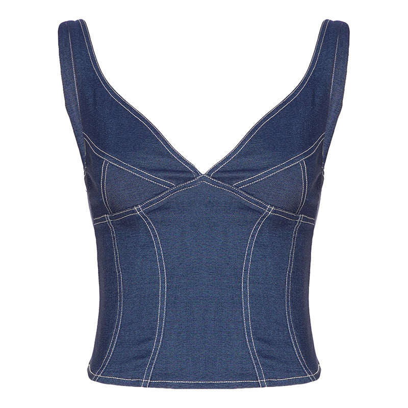 Damen Capri-Jeans mit trendigem Schnitt und rustikalen Knopfdetails Drune