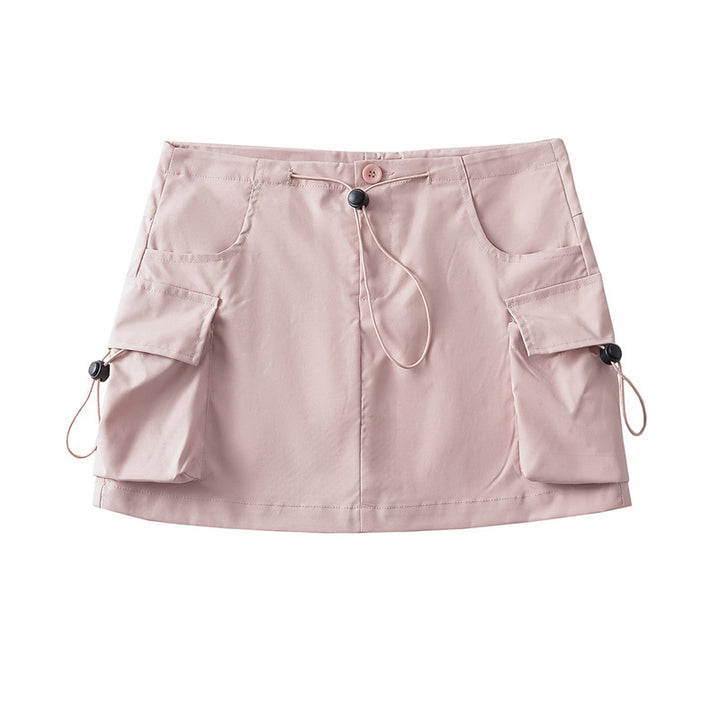 Damen Cargo-Rock mit seitlichen Taschen und verstellbarem Kordelzug Drune
